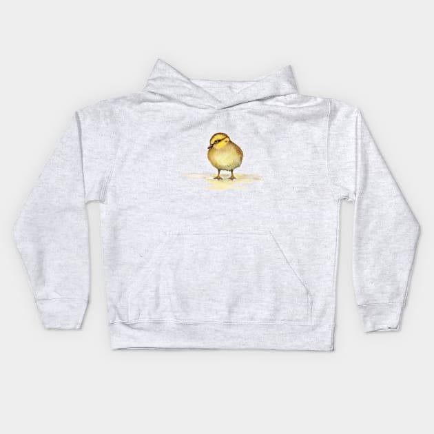 Cute duckling watercolor Kids Hoodie by Bwiselizzy